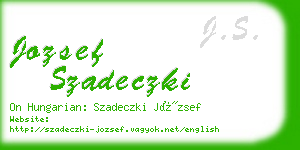 jozsef szadeczki business card